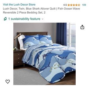 Lush decor shark quilt set
